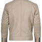 Dune Men's Beige Cafe Racer Leather Jacket - Side View