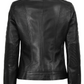 Zara Women's Black Cafe Racer Leather Jacket - Front Closed View