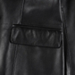 Nova Women's Black Peak Lapel Leather Blazer - Detail View