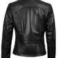 Raven Women's Black Biker Leather Jacket - Front View