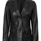 Harper Women's Black Leather Blazer - Back View
