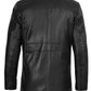 Bristol men's black leather car coat, full front view zipped