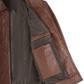 Harlow Men's Brown Leather Jacket - Back View