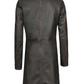 Bryson Women's Dark Brown Rub-Off Leather Coat - Back View
