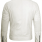 Blanco Men's White Cafe Racer Leather Jacket - Side View