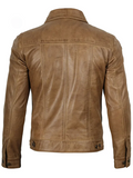 Fernando Camel Brown Real Leather Trucker Jacket – Back View | NSM Jackets