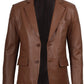 Cognac brown leather blazer for men by NSM Jackets
