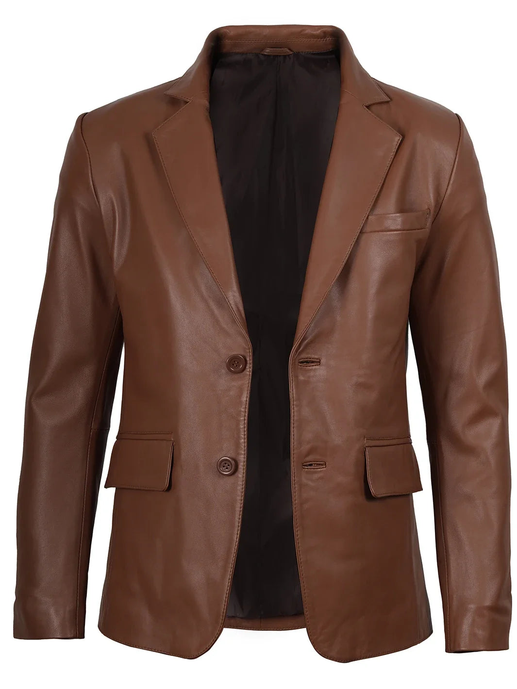 Cognac brown leather blazer for men by NSM Jackets