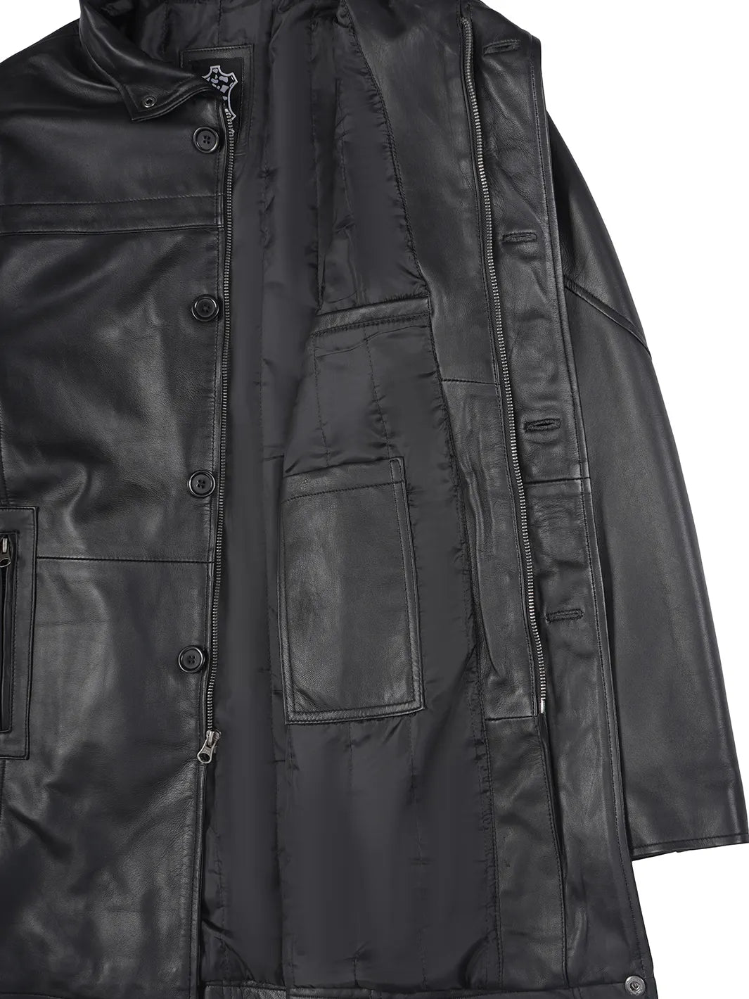 Lambskin black leather car coat for men by NSM Jackets