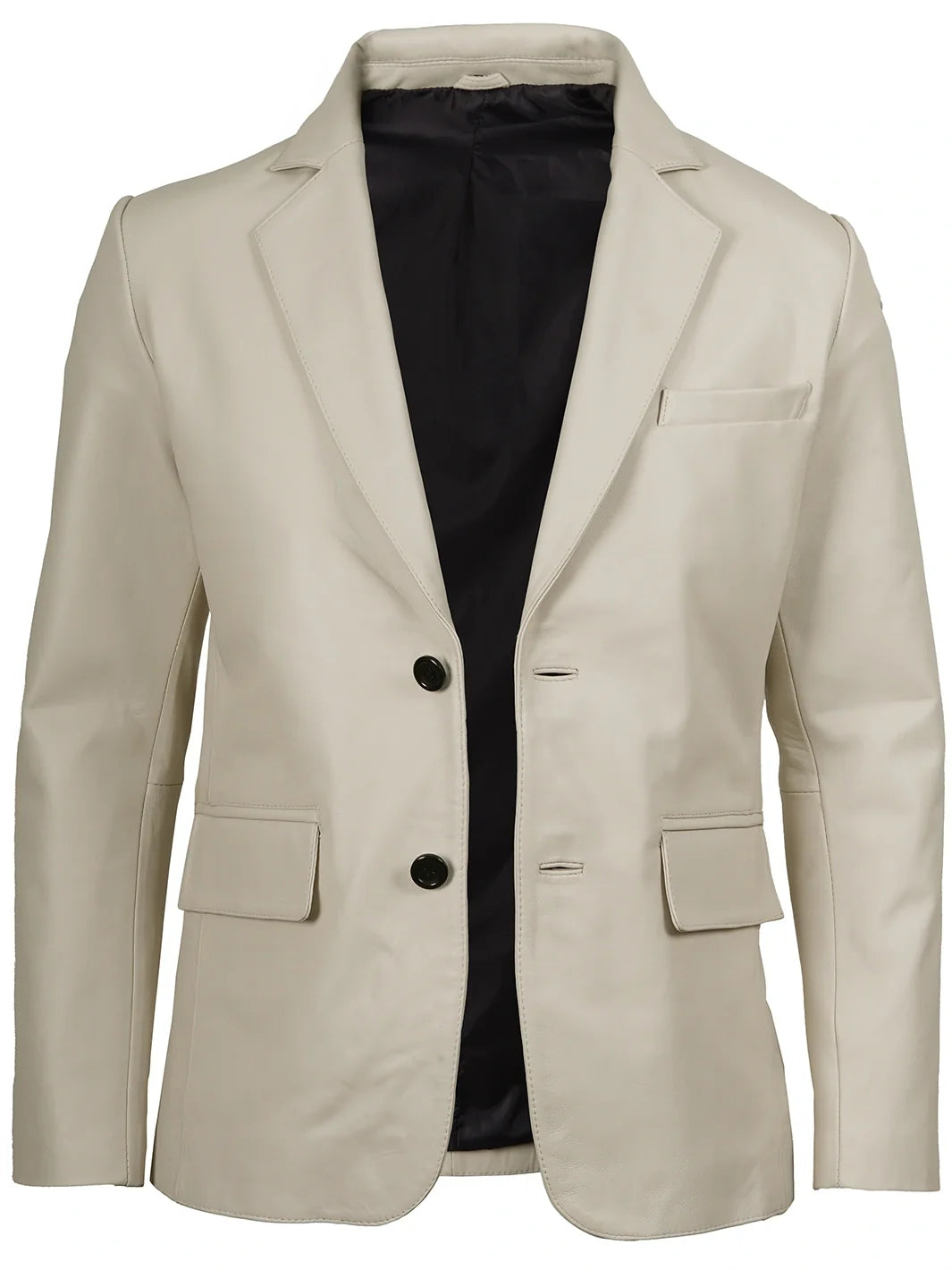 Duke off-white leather blazer for men, tailored fit