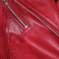 Ruby Women's Red Biker Leather Jacket - Front Open View