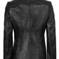 Marsha Women's Black Leather Car Coat Jacket - Side View
