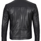 Nero Men's Black Cafe Racer Leather Jacket - Detail View