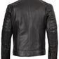 Maverick Men's Dark Brown Cafe Racer Leather Jacket - Front View