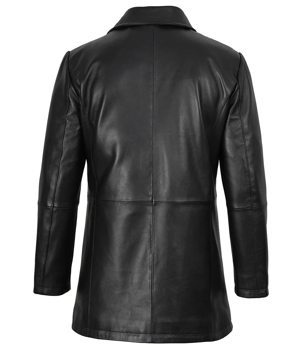 Chester black lambskin leather coat for men by NSM Jackets