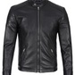 Nero Men's Black Cafe Racer Leather Jacket - Front View