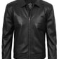 Men's black real leather Harrington jacket by NSM Jackets