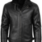 Pilot Men's Black Shearling Leather Jacket - Back View