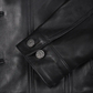 Fernando Men's Black Leather Trucker Jacket - Front View