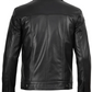 Fernando Men's Black Leather Trucker Jacket - Side View