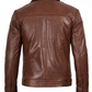 Harlow Men's Brown Leather Jacket - Side View