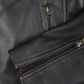 Maverick Men's Dark Brown Cafe Racer Leather Jacket - Features View