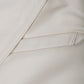 Duke white leather blazer, two-button close-up detail