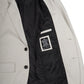 Men's off-white leather blazer by NSM Jackets, notch lapel detail
