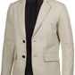 Duke men's off-white leather blazer, front view, buttoned