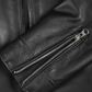 Luna Women's Black Cafe Racer Leather Jacket - Features View