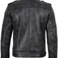 Tavares Men's Black Distressed Biker Leather Jacket - Side View