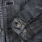 Outlaw Men's Black Washed Leather Trucker Jacket - Side View
