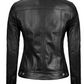 Wren Women's Black Trucker Leather Jacket - Back View