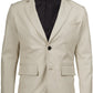 Two-button off-white leather blazer for men, front detail