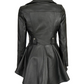 Reign Women's Black Asymmetric Peplum Biker Leather Jacket - Back View