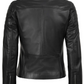Luna Women's Black Cafe Racer Leather Jacket - Front View