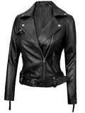 Women’s Biker Leather Jacket – Side Angle