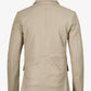Duke beige leather blazer, two-button close-up detail