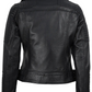 Cruz Women's Black Biker Leather Jacket - Back View