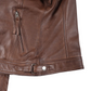 Johnson Women's Brown Quilted Biker Leather Jacket - Side View