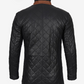 Knight Men's Black Quilted Leather Coat - Detail View