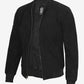 Men's Black Suede Bomber Jacket - Front View