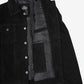 Men's Black Suede Leather Trucker Jacket - Full Length