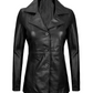 Blair Women's Black Leather Blazer - Back View