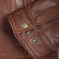 Harlow Men's Brown Leather Jacket - Features View