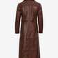 Dark brown leather duster coat for men by NSM Jackets