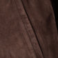 Men's Camel Suede Bomber Jacket - Collar Close-up