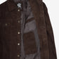 Men's Dark Brown Suede Trucker Jacket - Full Length