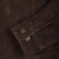 Men's Dark Brown Suede Trucker Jacket - Close-up