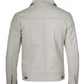 Fernando Men's White Leather Trucker Jacket - Front View